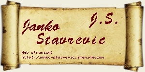 Janko Stavrević vizit kartica